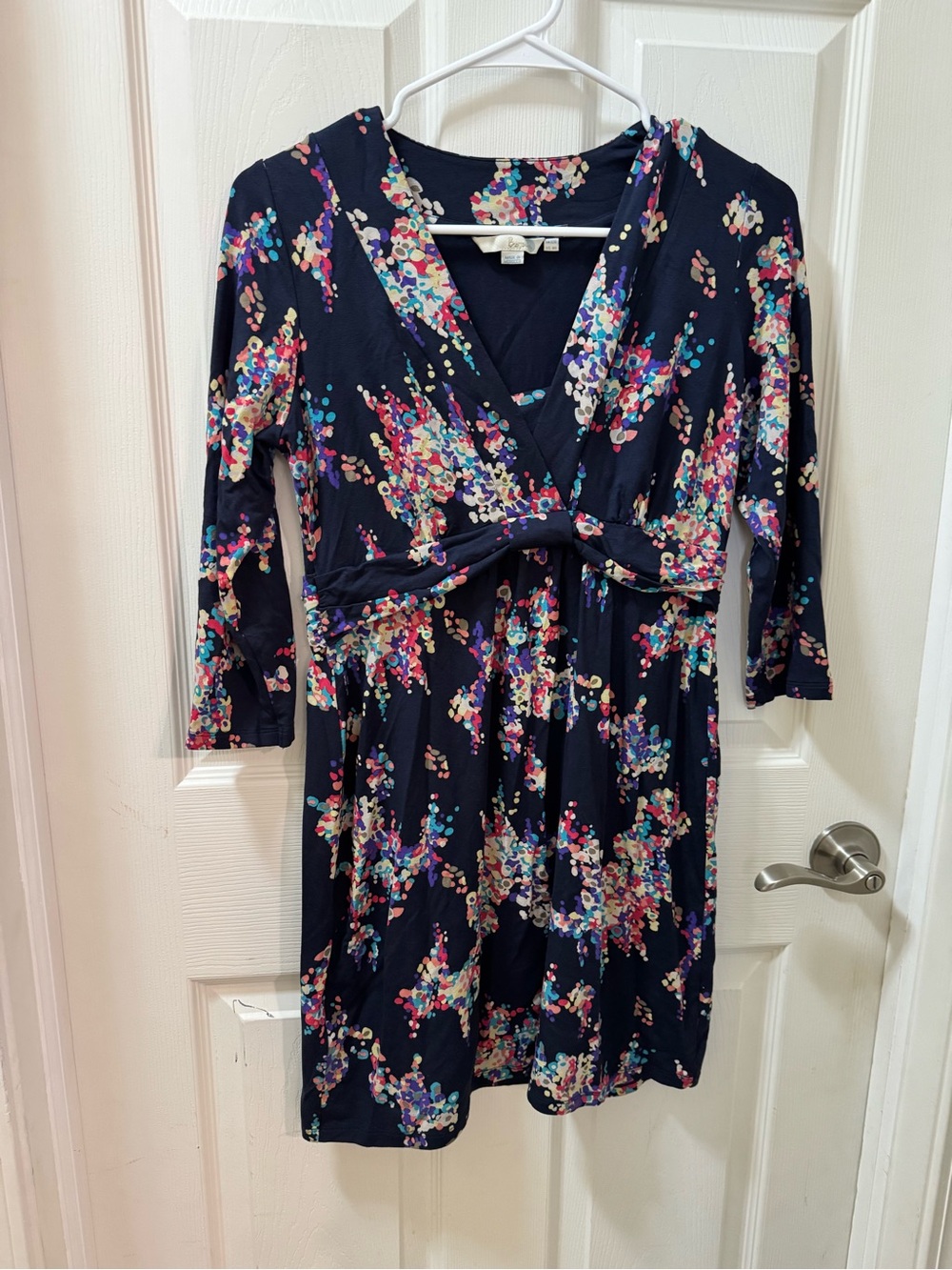 Boden navy floral jersey mini dress Size 8 Regular